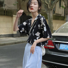 Load image into Gallery viewer, New Women Polo Neck Short Sleeve Office Lady Blouse 2021 New Summer Print Buttons Fashion Style Shirt Outwear Plus Size