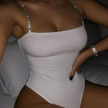 Load image into Gallery viewer, New Women Rompers Solid Chain Fashion Spaghetti Strap Skinny Bodysuit Sexy 2021 Summer Ladies Simplicity Bodycon