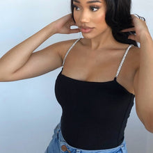 Load image into Gallery viewer, New Women Rompers Solid Chain Fashion Spaghetti Strap Skinny Bodysuit Sexy 2021 Summer Ladies Simplicity Bodycon