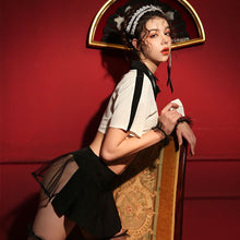 Load image into Gallery viewer, New Women Sexy Lapel Hollow Mesh See-through Temptation Uniform Sailor Role Play Costume Erotic Female Student Uniform Pajamas