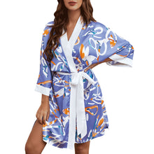 Load image into Gallery viewer, New Women Silk Night Robe Kimono Bathrobe Floral Satin Pajamas Sleepwear Bathrobe Bridesmaid Robes Sexy Ladies Satin Robes