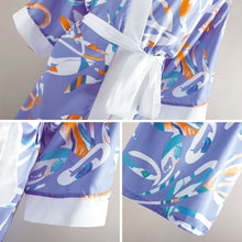 Load image into Gallery viewer, New Women Silk Night Robe Kimono Bathrobe Floral Satin Pajamas Sleepwear Bathrobe Bridesmaid Robes Sexy Ladies Satin Robes