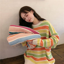 Load image into Gallery viewer, New Women Stripe Sweater Autumn Winter Loose Long Sleeve Pullover Tops Korean Ladies Knitted Patchwork Korean Fashion Sweaters