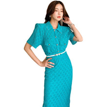 Load image into Gallery viewer, New Women Two Piece Set 2021 Sexy Summer Outfits Woman Clothes Fashion Crop Top + Slim Sheath Long Skirts Suits