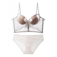 Load image into Gallery viewer, New Women Underwear Sexy Transparent Lace Bra Set Summer Thin Cup Ultra Wide Tops Fashion Deep V Hollow Body Shaper Lingerie