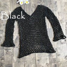 Load image into Gallery viewer, New Women&#39;s Mesh Bikini Cover Up Ladies Lace Crochet Swimsuit Bathing Slash Neck Fishnet Sexy Summer Beach Swimwear Cover-Ups