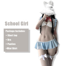 Load image into Gallery viewer, New backless Sexy Lingerie  Erotic Costumes School Girl Cos Cosplay Costumes Bunny Girl Women Maid Outfit Kawaii Mini Skirt