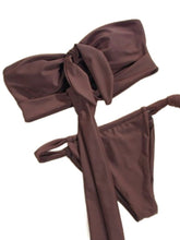 Load image into Gallery viewer, New sexy female lace-up solid color swimsuit 2 piece sets womens