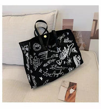 Load image into Gallery viewer, New style simple canvas fashion western style graffiti ladies single shoulder bag