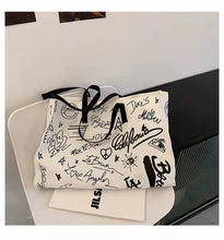 Load image into Gallery viewer, New style simple canvas fashion western style graffiti ladies single shoulder bag