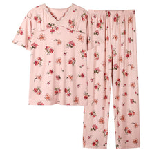 Load image into Gallery viewer, New summer ladies thin section Modal short-sleeved women&#39;s pajamas two-piece suit comfortable plus size pajama set home service