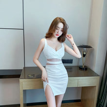 Load image into Gallery viewer, New summer women&#39;s wear high quality sexy nightclub low cut suspender skirt gauze hollow buttock party dress tight open back