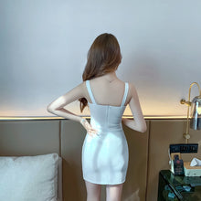 Load image into Gallery viewer, New summer women&#39;s wear high quality sexy nightclub low cut suspender skirt gauze hollow buttock party dress tight open back