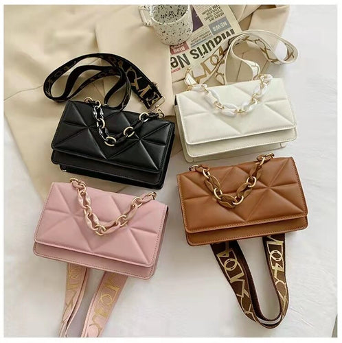 New trendy shoulder bag chain casual simple handbag fashion thick chain small square bag