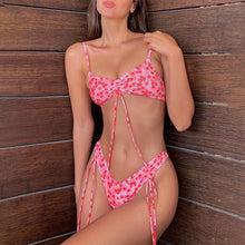 Load image into Gallery viewer, Newest Bikinis Micro Thong Bandage Adjustable Swimsuti Sexy Swimwear Women Summer Bikini Set Floral Print Biquini Beach Wear