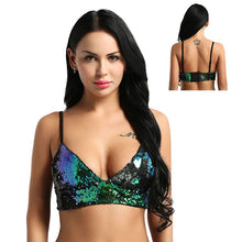 Load image into Gallery viewer, Newest Sexy Lingerie Fashion Sparkle Sequins Bra Tank Crop Top Bra Bralette Blouse for Party Raves Club Wear Pole Dance Clothing