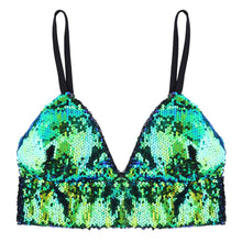 Load image into Gallery viewer, Newest Sexy Lingerie Fashion Sparkle Sequins Bra Tank Crop Top Bra Bralette Blouse for Party Raves Club Wear Pole Dance Clothing