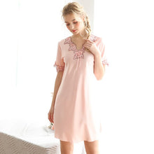 Load image into Gallery viewer, Night Dress Sexy Nightwear Sleepwear Women Nighty For Ladies Silk Nightgown Home Dress Girl Summer Autumn Fashion