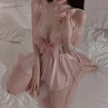 Load image into Gallery viewer, Night Dress Women Sexy Lingerie Pajamas Summer Thin Lace Suspenders Nightdress V-Neck Fashion Dress Pure Desire Wind Home Wear