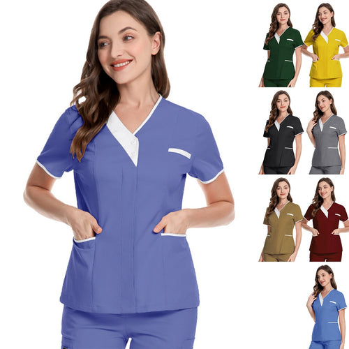 Nursing Scrub Tops Shirt Uniform Workwear Women Health Workers Femme Beauty Salon Clothes Nurse Nursing Working Uniform hemsire