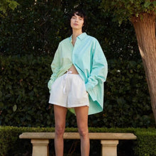 Load image into Gallery viewer, Office Lady Patchwork Button Casual Blouse Long Sleeved Lapel Loose Contrast Color Women T Shirt Full Lantern Sleeves Female Top