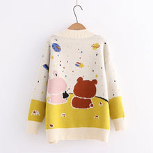 Load image into Gallery viewer, Office Lady Sweet Cute Cartoon Bear Sweater Fall Single Breasted Kawaii Knitted Cardigan Women 2022 Soft V-neck Sueter Mujer