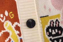 Load image into Gallery viewer, Office Lady Sweet Cute Cartoon Bear Sweater Fall Single Breasted Kawaii Knitted Cardigan Women 2022 Soft V-neck Sueter Mujer