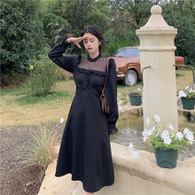 Load image into Gallery viewer, One Piece Spring Fairy Dress Women Korean Kawaii High Street Lace Patchwork Midi Dress Cute Sweet Hollow Out Party Ruffles Dress