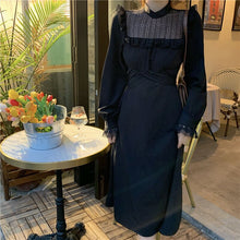 Load image into Gallery viewer, One Piece Spring Fairy Dress Women Korean Kawaii High Street Lace Patchwork Midi Dress Cute Sweet Hollow Out Party Ruffles Dress