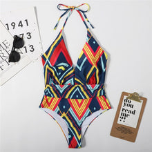 Load image into Gallery viewer, One Piece Swimsuit Bathing Suit Bikini 2021 Swimsuit Sports V Neck Slim Waist Sling Sexy Strapless