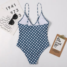 Load image into Gallery viewer, One Piece Swimsuit Beachwear Summer Swimwear Women V Neck Strapless Printing Sandy Beach Thin Sling