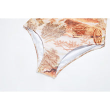 Load image into Gallery viewer, One Piece Swimsuit Women 2021 New Short Sleeve Swimwear Female High Neck Bodysuit Monokini Bathing Suit Beachwear Swimming Suit