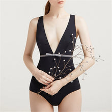 Load image into Gallery viewer, One Piece Swimsuit Women Deep V Swimwear Solid Monokini Sexy Cut Out Bathing Suit Female Beachwear 2022 New