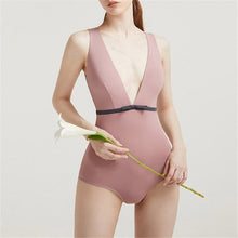 Load image into Gallery viewer, One Piece Swimsuit Women Deep V Swimwear Solid Monokini Sexy Cut Out Bathing Suit Female Beachwear 2022 New