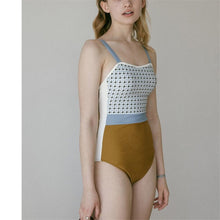 Load image into Gallery viewer, One Piece Swimsuit Women Plaid Swimwear Straps Monokini Swim Suit Trikini Padded Backless Bathing Suit High waisted  Swimwear