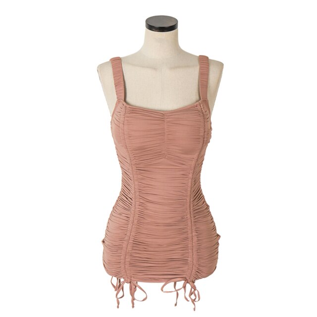 One Piece Swimsuit Women Pleated Swimwear Solid Monokini Sexy Off Shoulder Bathing Suit Female Beachwear Korea Swimwear