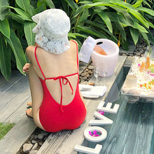 Load image into Gallery viewer, One Piece Swimsuit Women Straps Swimwear Solid Monokini Sexy Cut Out Bathing Suit Female Open Back Beachwear