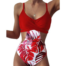 Load image into Gallery viewer, One Piece Swimsuit Women&#39;s Bikini 2021 Luxury Bikini Plus Size Closed Thin Sling Cross U Neck