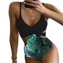 Load image into Gallery viewer, One Piece Swimsuit Women&#39;s Bikini 2021 Luxury Bikini Plus Size Closed Thin Sling Cross U Neck