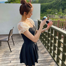 Load image into Gallery viewer, One Piece Swimwear Ruffle Swimwear Short Sleeve Swimsuit Summer Bathing Suit sexy Monokini Summer Beachwear Korea Style