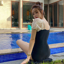 Load image into Gallery viewer, One Piece Swimwear Ruffle Swimwear Short Sleeve Swimsuit Summer Bathing Suit sexy Monokini Summer Beachwear Korea Style