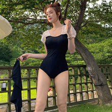 Load image into Gallery viewer, One Piece Swimwear Ruffle Swimwear Short Sleeve Swimsuit Summer Bathing Suit sexy Monokini Summer Beachwear Korea Style