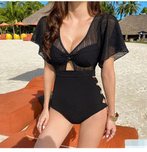 Load image into Gallery viewer, One Piece Swimwear Women Cut Out Mesh Swimwear Swimsuit Padded Bathing Suit Sexy Monokini Summer Beachwear For Asian