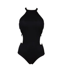 Load image into Gallery viewer, One Piece Swimwear Women Solid Swimwear Push Up Swimsuit High Quality Cut Out Bathing Suit sexy Monokini Black beachwear