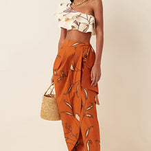 Load image into Gallery viewer, One-Shoulder Ruffled Bikini Set Tankini Three Piece Bikini Separate Bandeau Swimsuit  Shorts Bourkini 2022 Luxury Orange