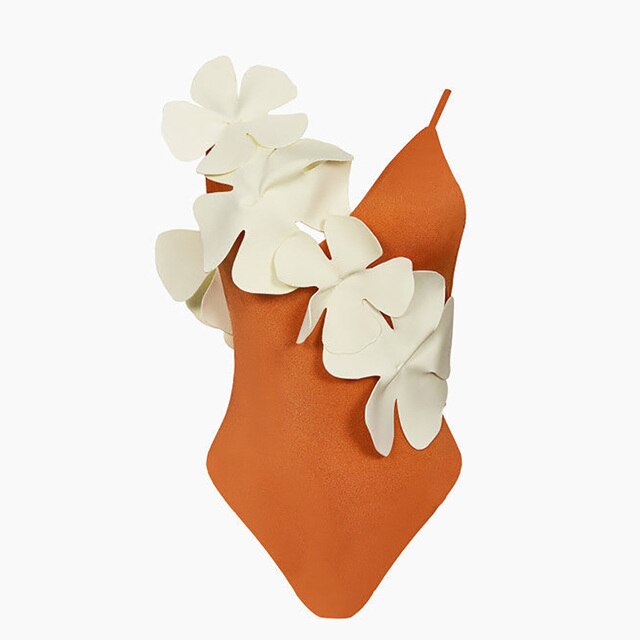 One-pc Flowers Design Bikini New 2022 Summer Sexy Bathing Suit With Push Up Halter Brazilian Swimsuit Female Swimwear Biquini