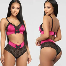 Load image into Gallery viewer, One-piece Women Clothes Sexy Dress Lace Hem See-through Off-the-shoulder Suspender Suit Black/Red Maid Exotic Costumes