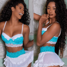 Load image into Gallery viewer, One-piece Women Clothes Sexy Dress Lace Hem See-through Off-the-shoulder Suspender Suit Black/Red Maid Exotic Costumes