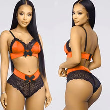 Load image into Gallery viewer, One-piece Women Clothes Sexy Dress Lace Hem See-through Off-the-shoulder Suspender Suit Black/Red Maid Exotic Costumes