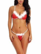 Load image into Gallery viewer, Outfit Micro Bikini Mini Bra and Panty Set Underwear Women Kawaii Christmas Lingerie Femm Stripper Clothes Sexy Cute